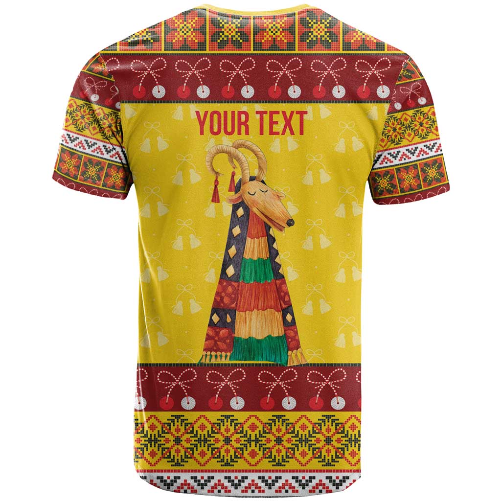 Personalized Moldova Christmas T-Shirt Capra Goat Folk Costume Graphic Tee