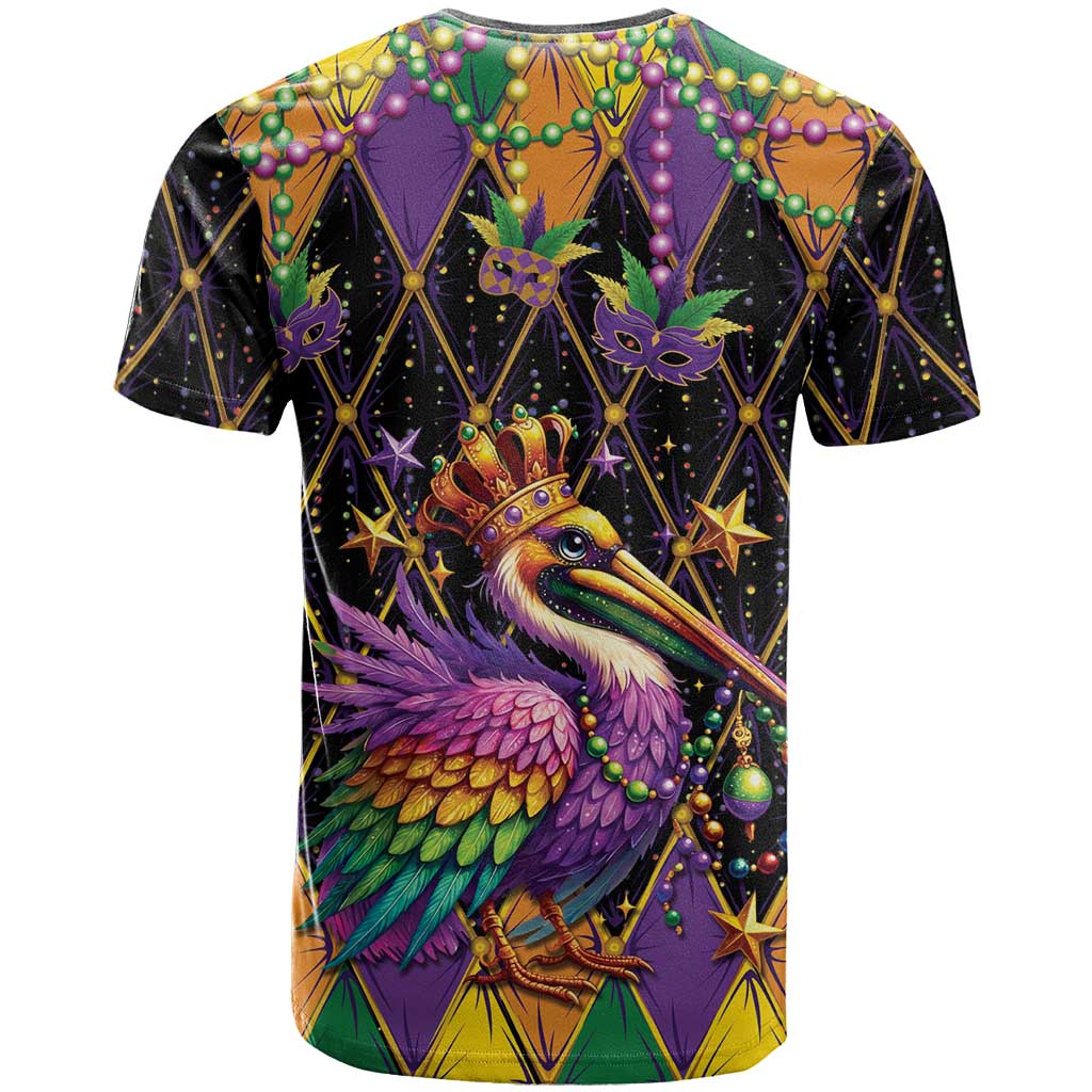 Pelican Mardi Gras Carnival T-Shirt Fat Tuesday Graphic Tee
