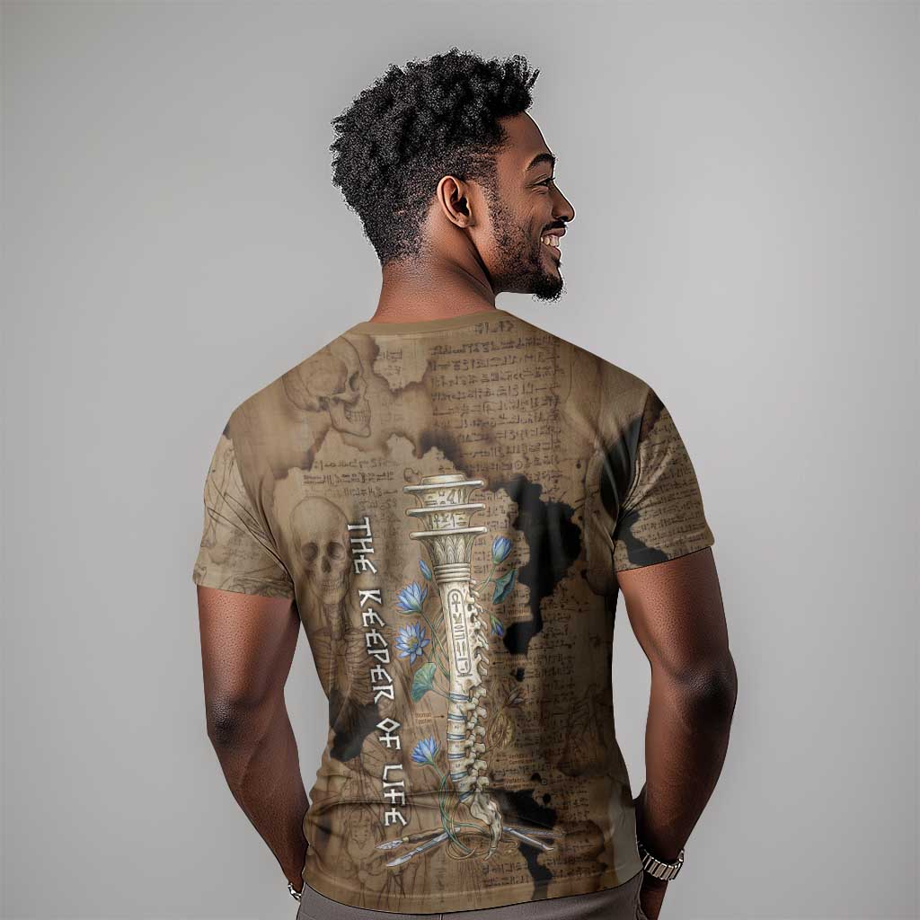 Imhotep Eye of Horus T-Shirt Papyrus Scrolls Ancient Egyptian Medicine Graphic Tee