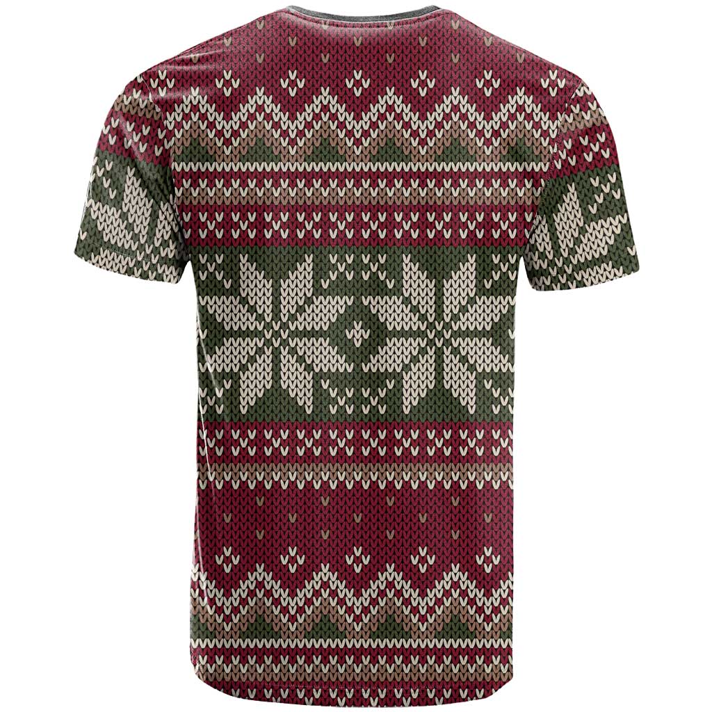 Skeleton Candy Cane Christmas T-Shirt Xmas Holiday Patterns Graphic Tee