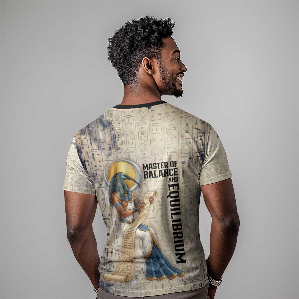 Thoth T-Shirt Ibis Head and Ancient Scroll Egyptian Wisdom Graphic Tee