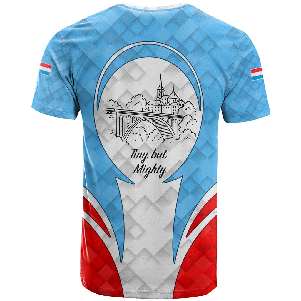 Luxembourg T-Shirt with National Coat of Arms and Letzebuerg Text Design Graphic Tee