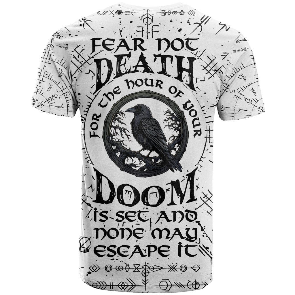 Viking Raven T-Shirt Fear Not Death For the Hour Of Your Doom Graphic Tee