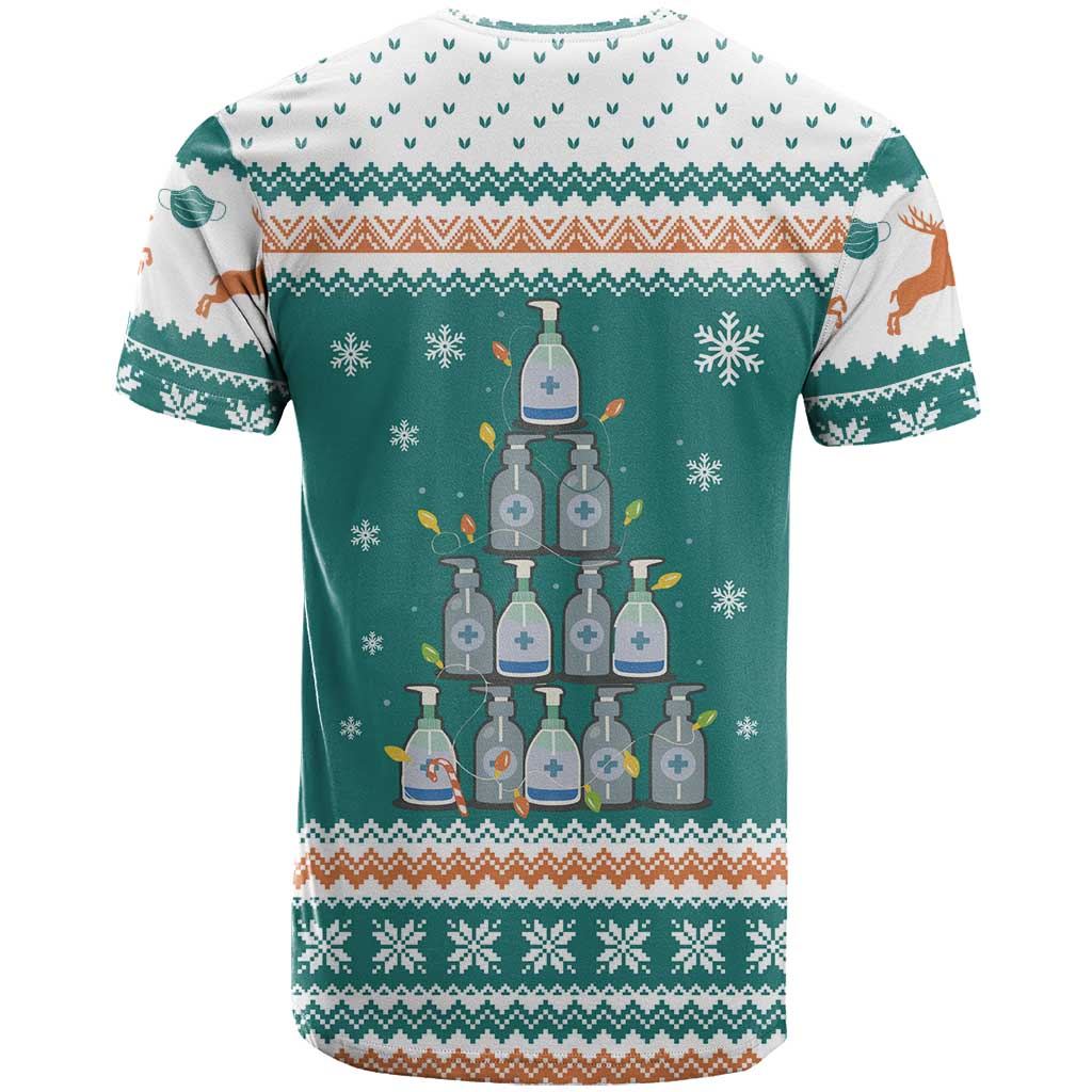 Sanitizer Merry Christmas T-Shirt Xmas Holiday Patterns Graphic Tee