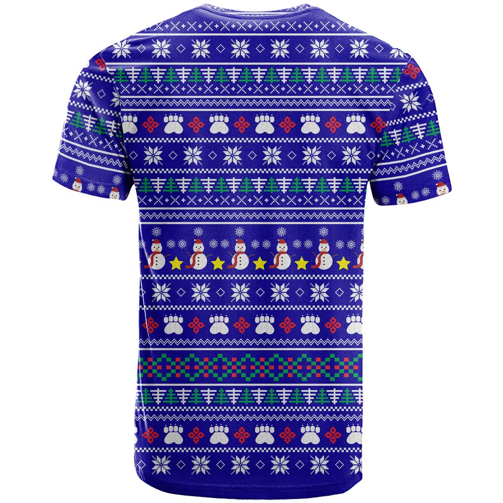 Bon Nadal Andorra Christmas T-Shirt Holiday Bear, Snowflakes, Paw Prints & Winter Graphic Tee