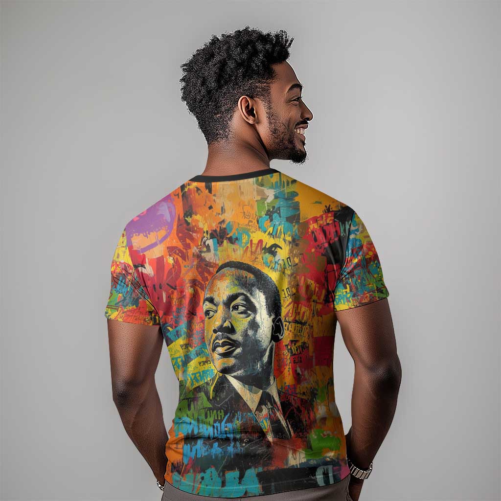 Martin Luther King Jr T-Shirt Colorful Street Art Portrait Black History Graffiti Style Graphic Tee