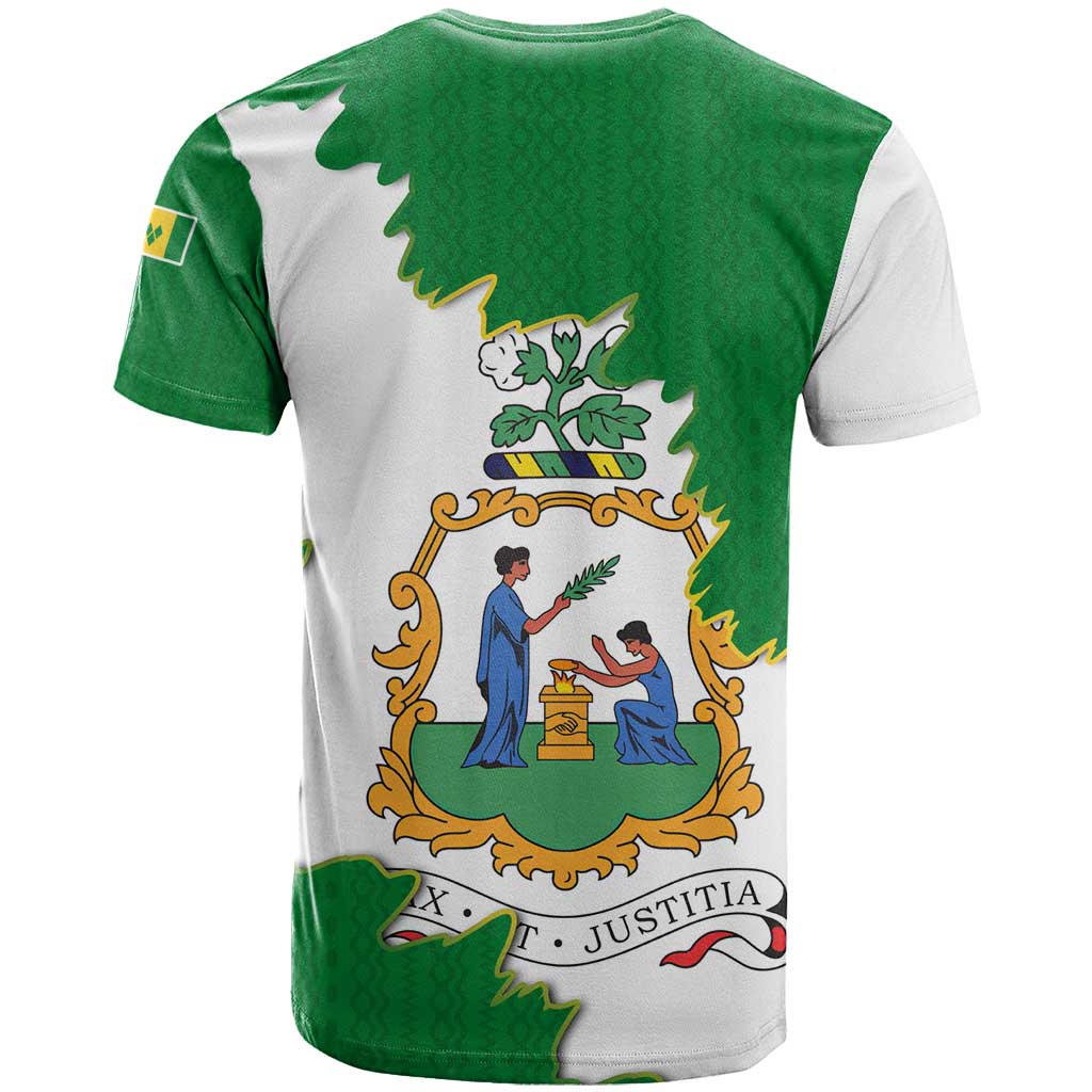 Saint Vincent and the Grenadines Turtle T-Shirt with Coat of Arms and Green Heritage Design Graphic Tee