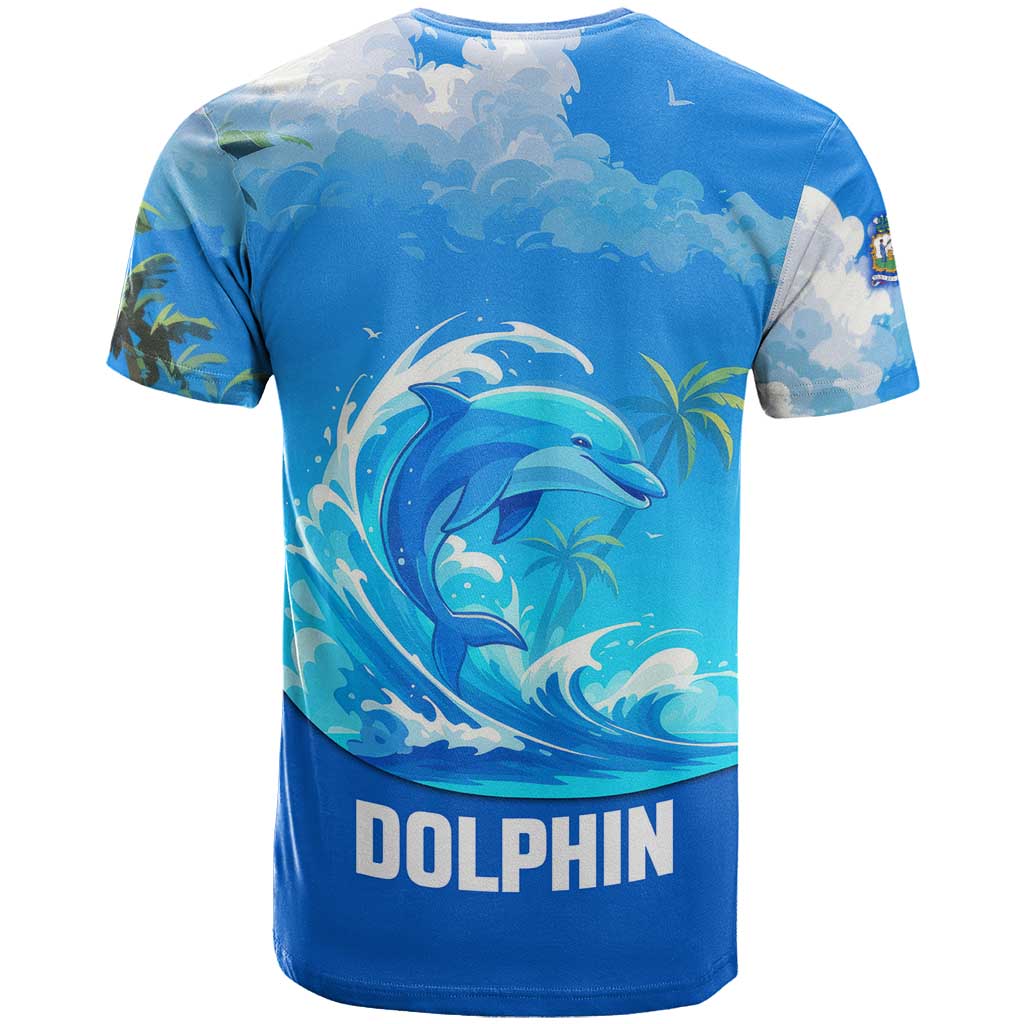 Saint Vincent and the Grenadines Dolphin T-Shirt with Ocean Wave and Tropical Island Design Graphic Tee