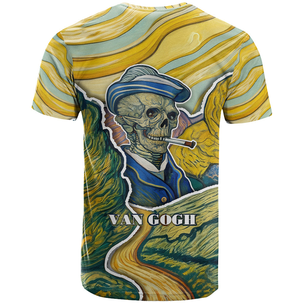 Vincent Van Gogh Skull T-Shirt Graphic Tee