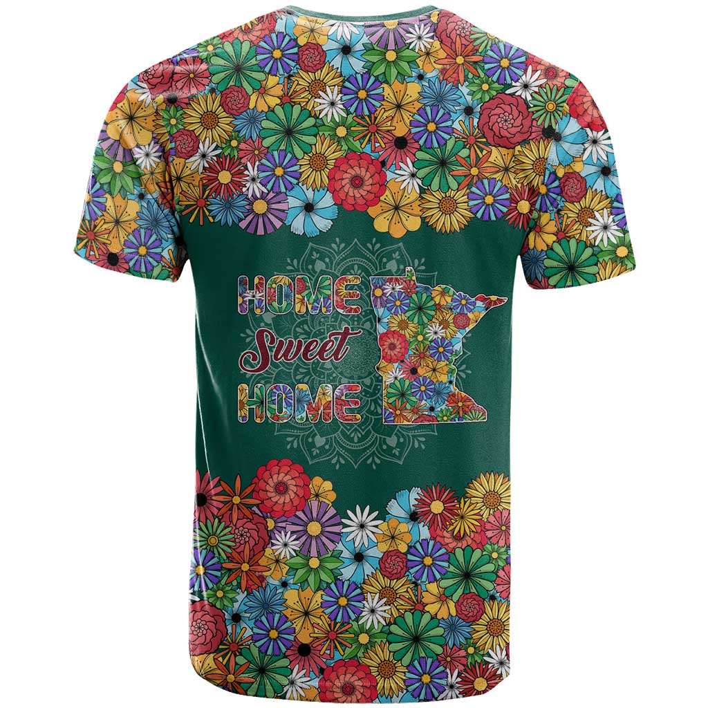 Home Sweet Home Minnesota Flower Xmas Christmas T-Shirt Xmas Holiday Patterns Graphic Tee