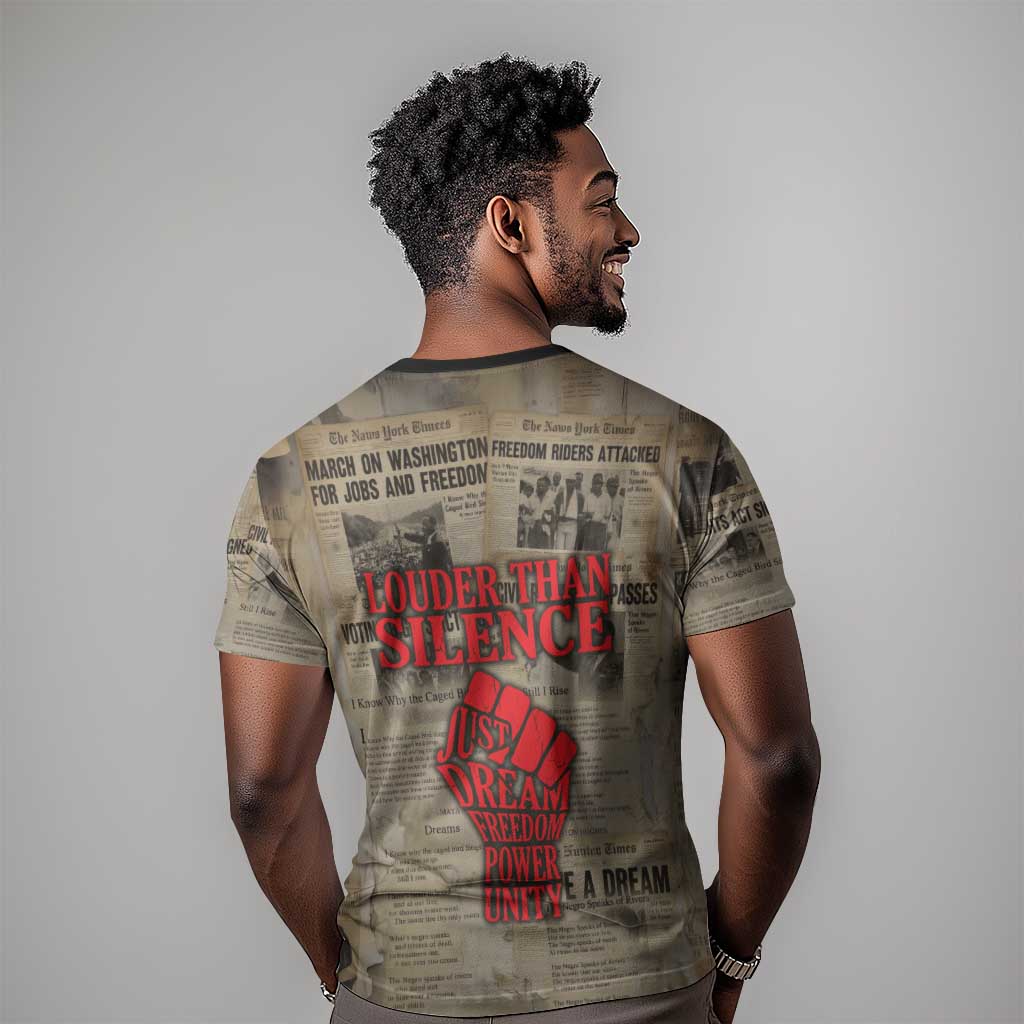 Louder Than Silence African T-Shirt Civil Rights News Megaphone Graphic Tee