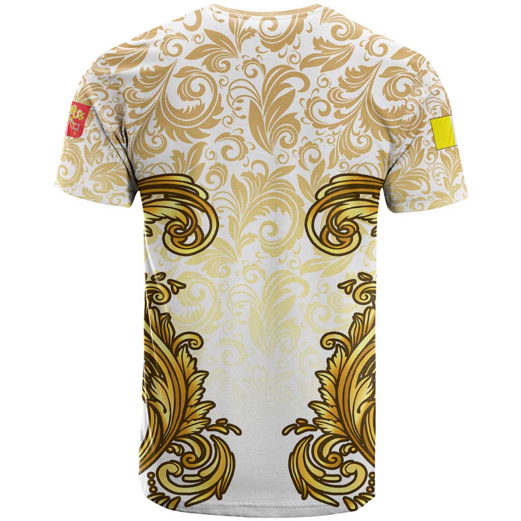 Vatican Gold Baroque T-Shirt Papal Crown & Keys Vintage Catholic Graphic Tee