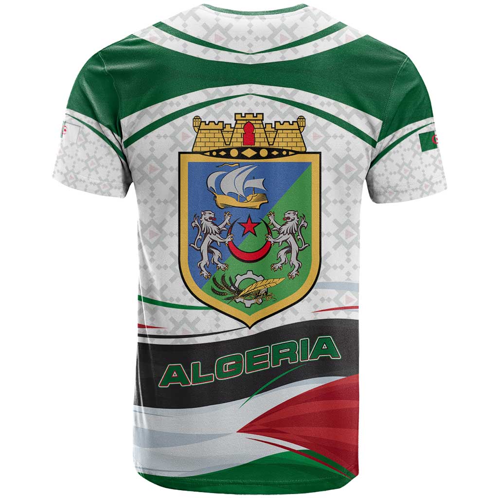 Algeria T-Shirt with National Flag and Coat of Arms Crest Design Graphic Tee