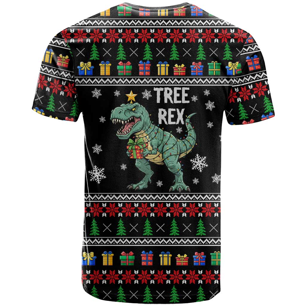 Tree Rex Christmas T-Shirt Xmas Holiday Patterns Graphic Tee