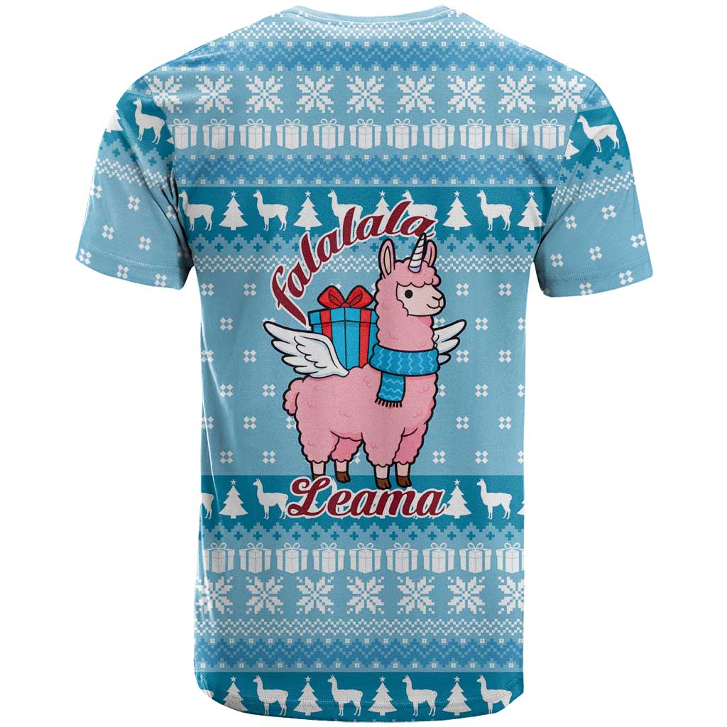 Pink Llama Christmas T-Shirt Xmas Holiday Patterns Graphic Tee