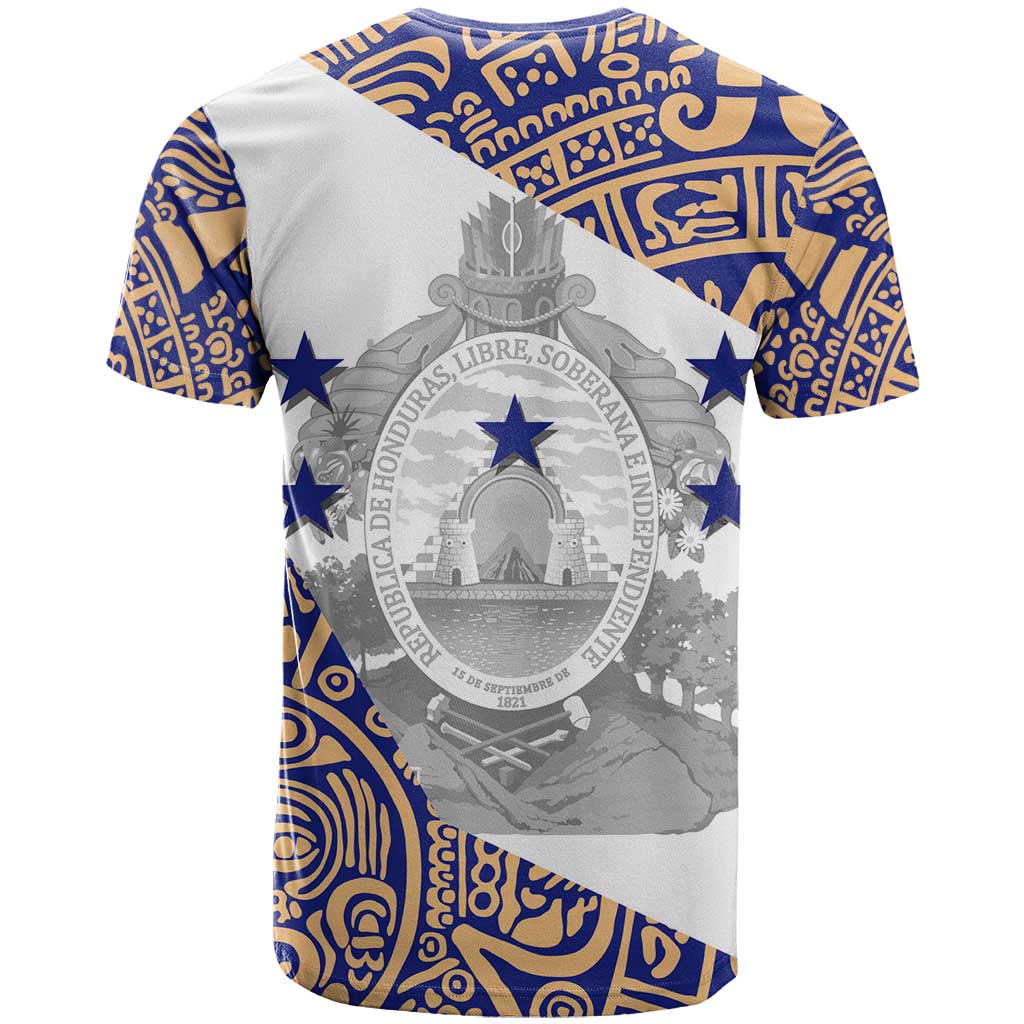 Honduras T-Shirt National Emblem Blended with Traditional Patterns - Cultural Heritage Design Graphic Tee