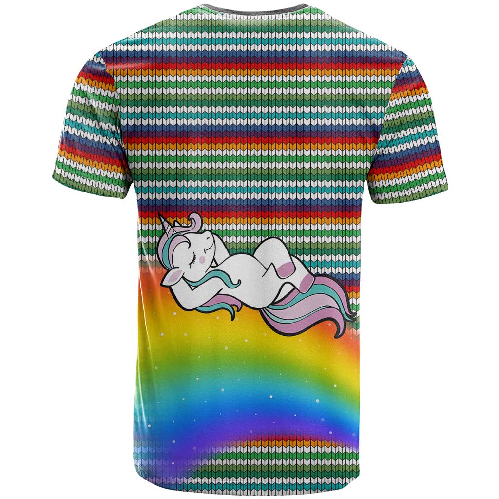 Funny Unicorn Sometimes When I Close My Eyes Christmas T-Shirt Xmas Holiday Patterns Graphic Tee
