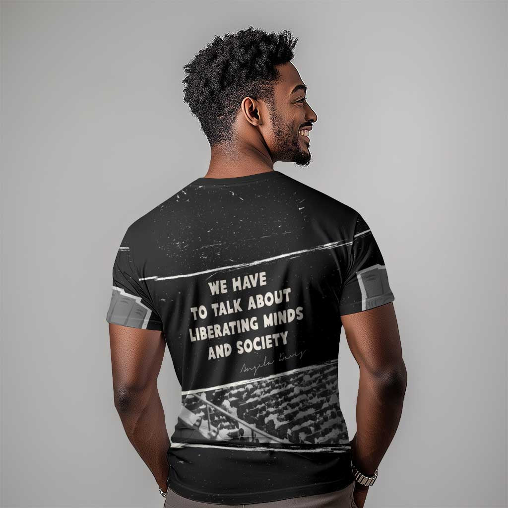 Angela Davis T-Shirt Protest Design Liberating Minds and Society Quote Civil Rights Movement Graphic Tee