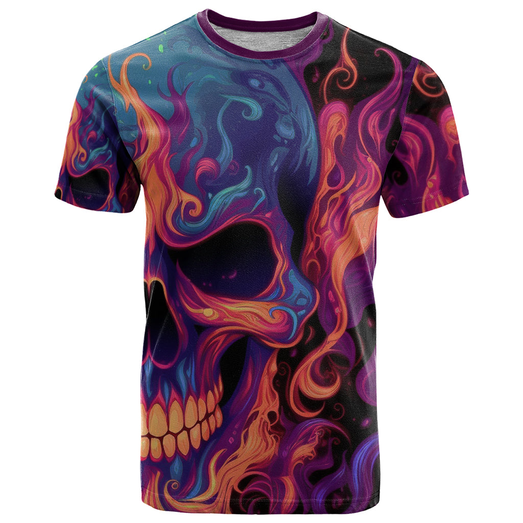 Colorful Fire Skull T-Shirt I'm not rude i just have the balls to say what everyone else is Thingking Graphic Tee