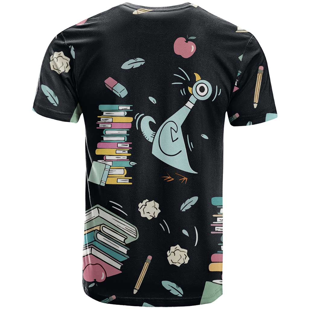 I Survived 100 Days of School T-Shirt Funny Pigeon 100th Day Teacher Graphic Tee