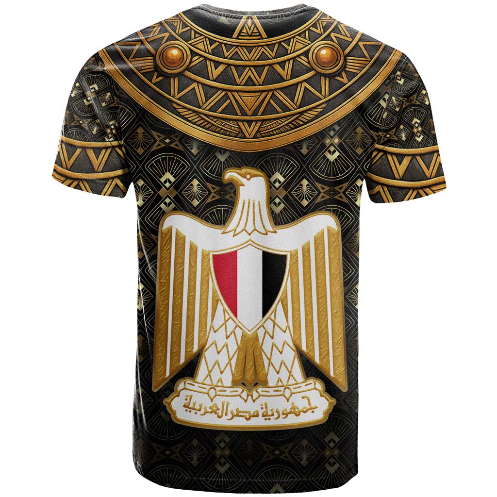 Pharaoh King Tut Egypt T-Shirt with Hieroglyphic Gold Pattern Graphic Tee