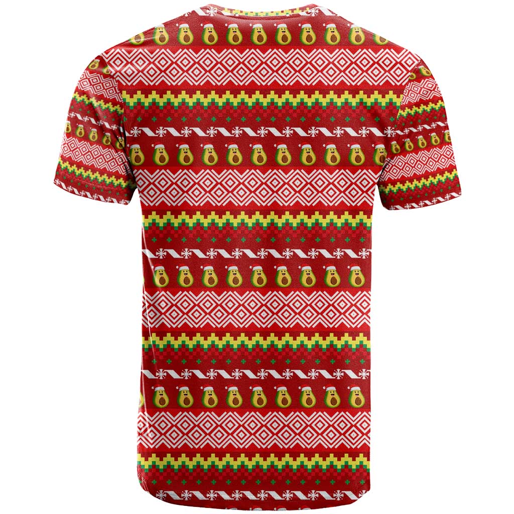 Avo Merry Christmas T-Shirt Xmas Holiday Patterns Graphic Tee