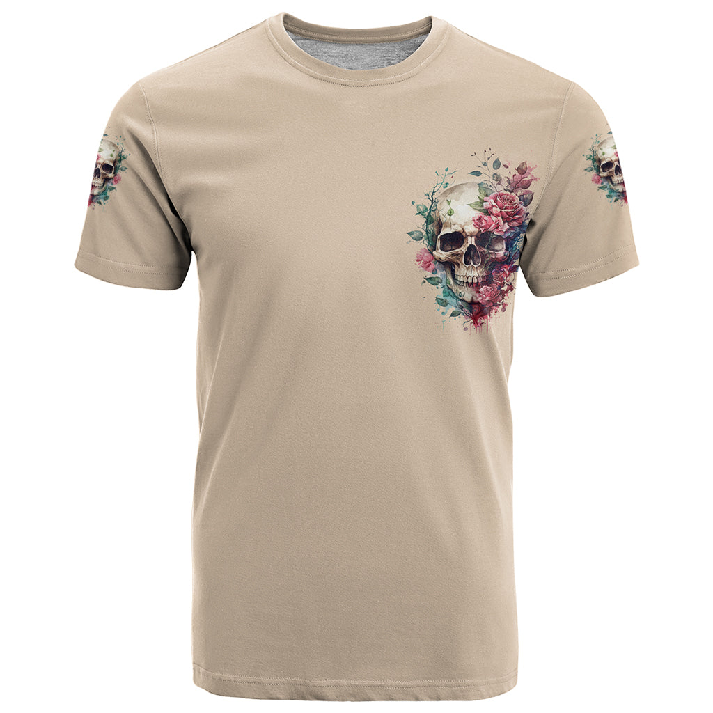 Fresh Out Of F Watercolor Skull T-Shirt Graphic Tee