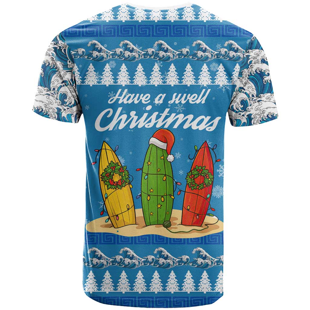 Surfer Swell Christmas T-Shirt Xmas Holiday Patterns Graphic Tee