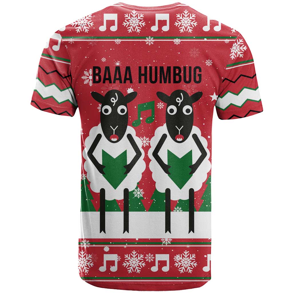Vintage Sheep Music Christmas T-Shirt Xmas Holiday Patterns Graphic Tee