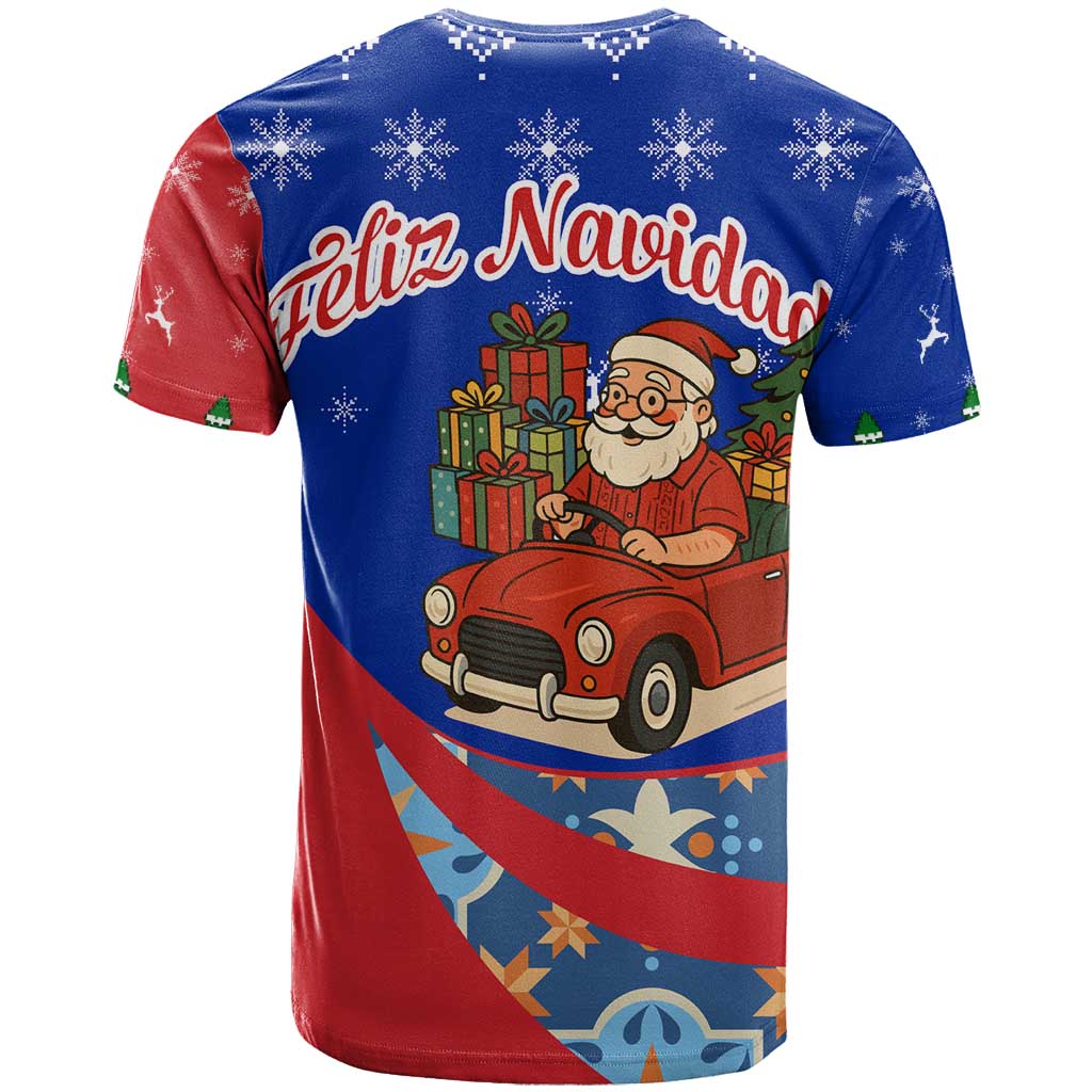 Cuba Christmas T-Shirt with Santa Driving Classic Car Cuban Seal Feliz Navidad and Holiday Gift Graphic Tee