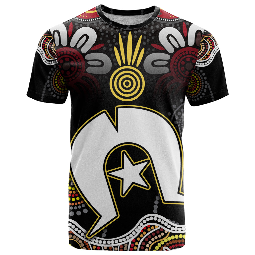 Torest Trait Islands Mix Aboriginal Pattern T-Shirt Graphic Tee