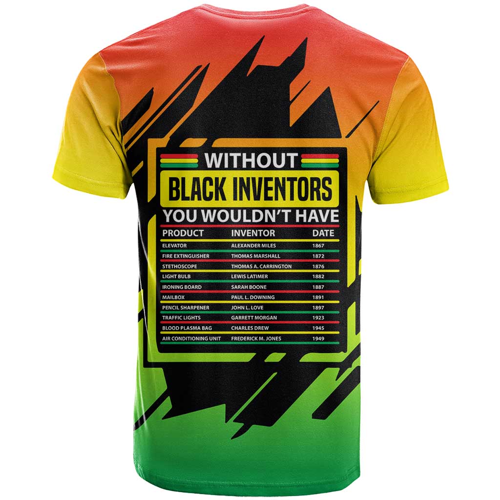Without Black Inventors Educational List T-Shirt Black History Month African Graphic Tee