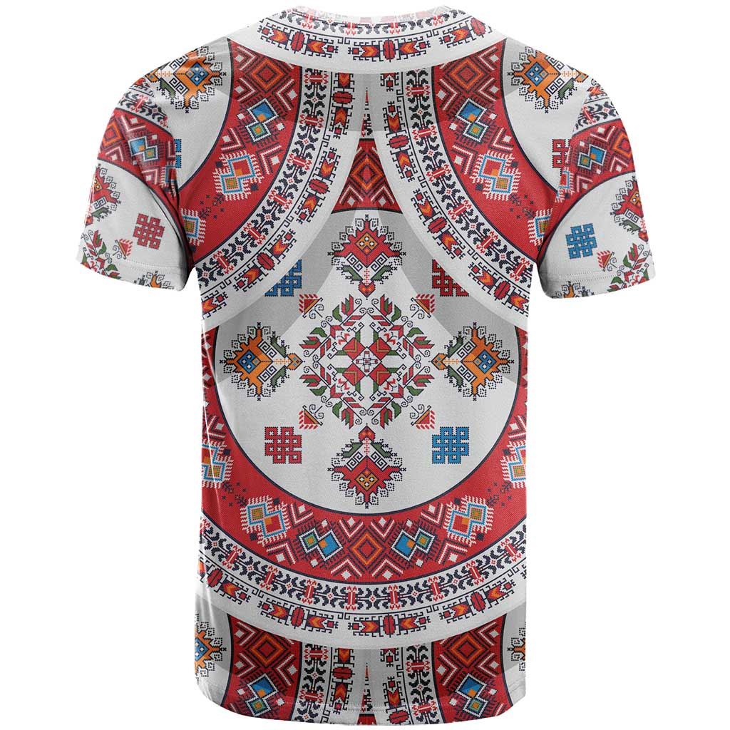 Bulgaria Folk Art T-Shirt with Traditional Embroidery and Floral Motifs Graphic Tee