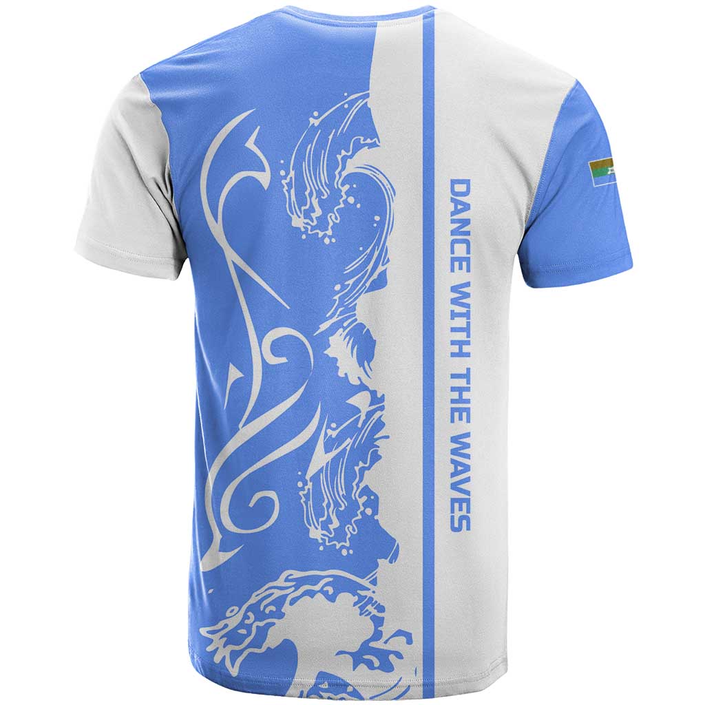 Nicaragua North Caribbean Coast T-Shirt with Ocean Wave Pattern and Dance with the Waves Graphic Tee