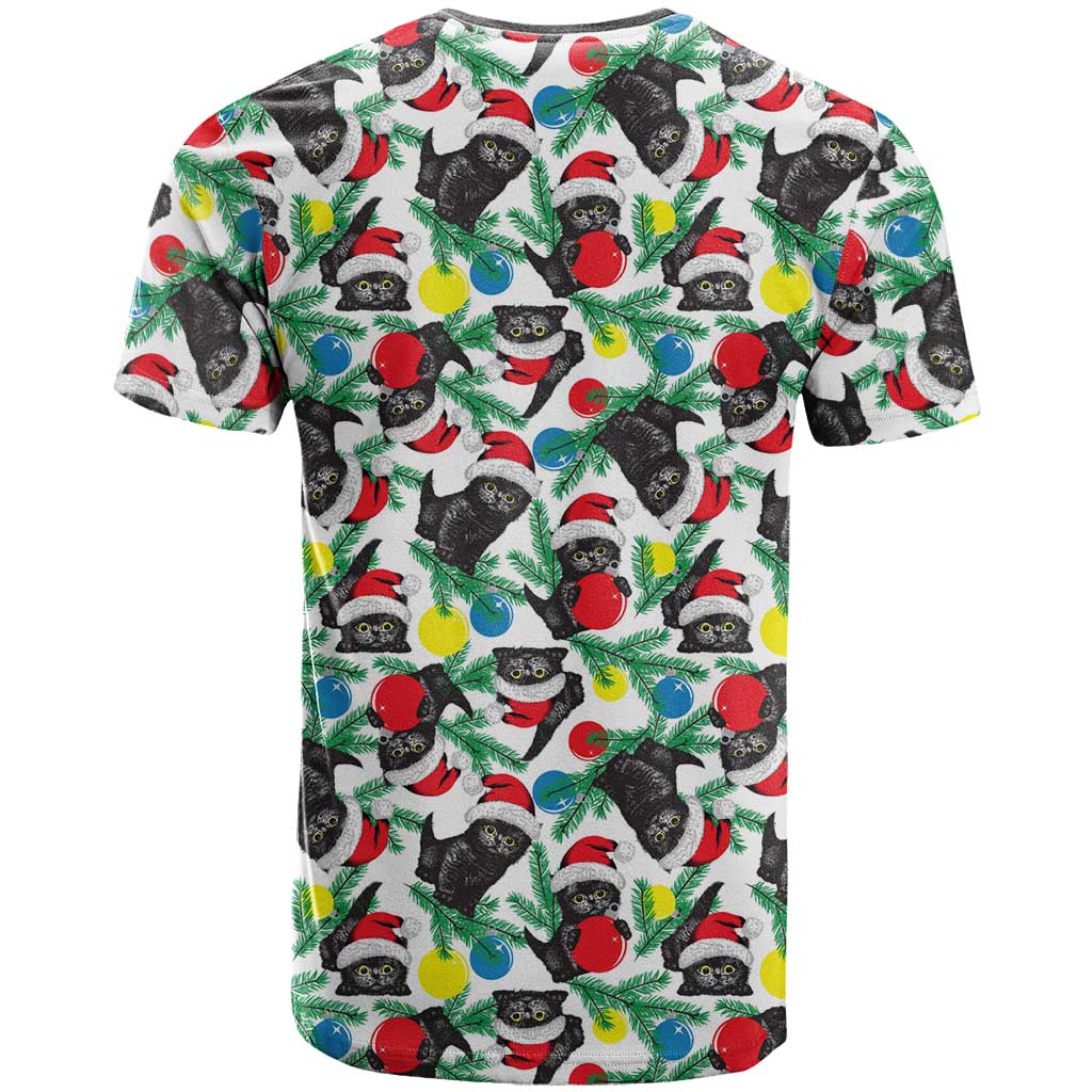 Black Cat Christmas Christmas T-Shirt Xmas Holiday Patterns Graphic Tee