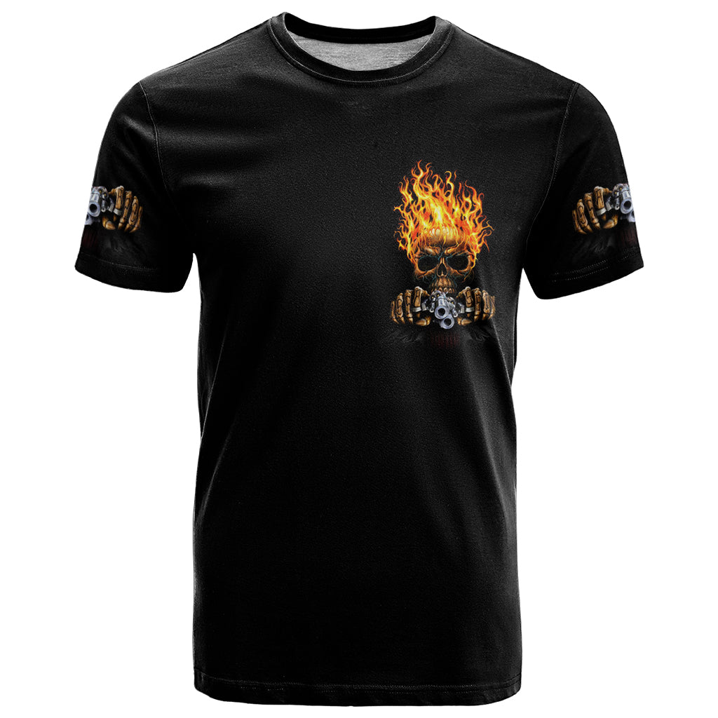 Dilligaf Flame Skull With G T-Shirt Graphic Tee