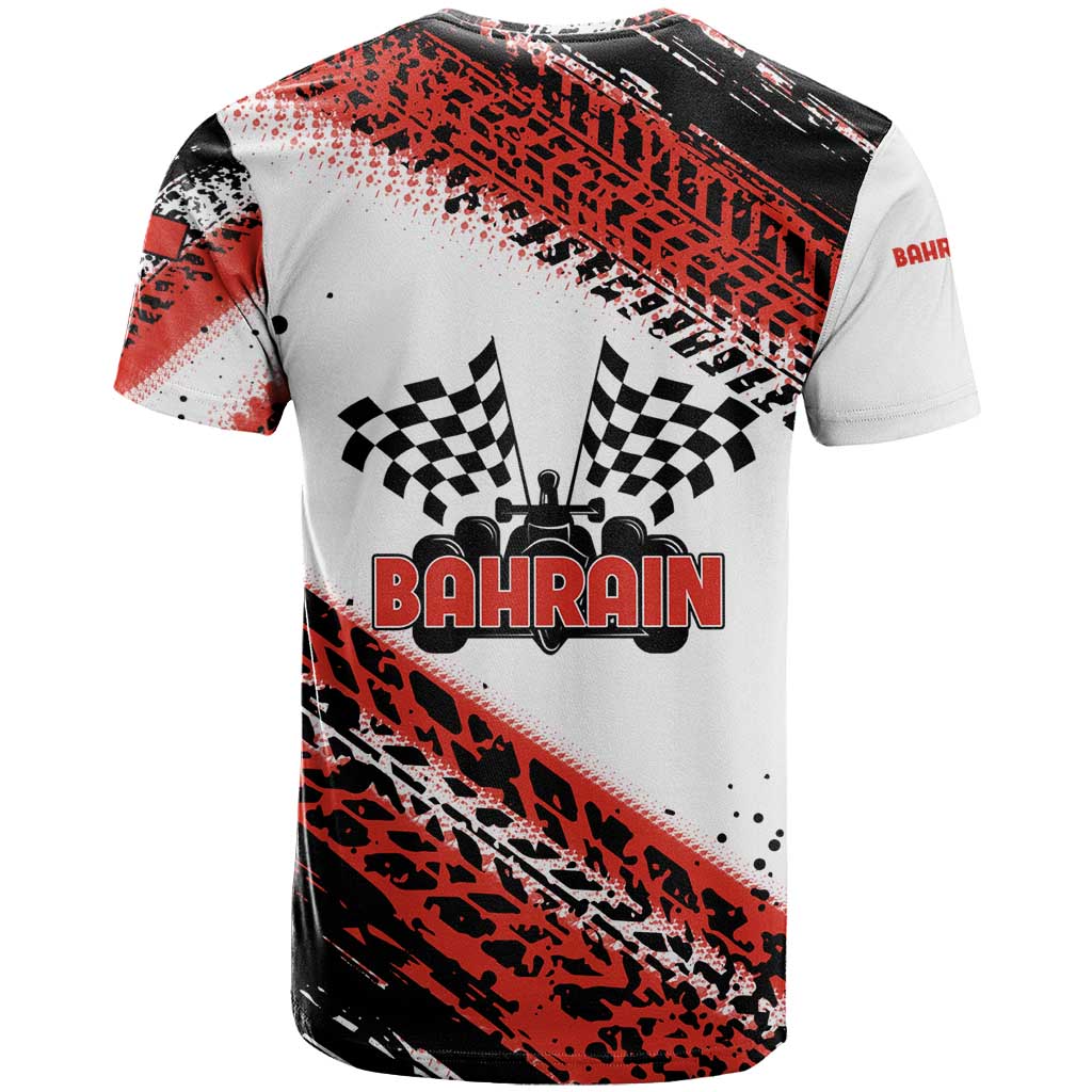 Formula 1 Inspired Bahrain Race T-Shirt with Checkered Flag Print Graphic Tee