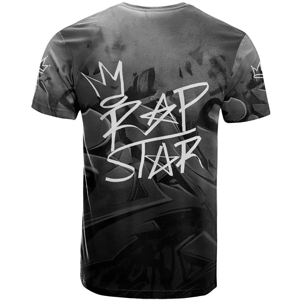 Rap Star Streetwear T-Shirt with Graffiti Lettering and Hip Hop Graphic Tee