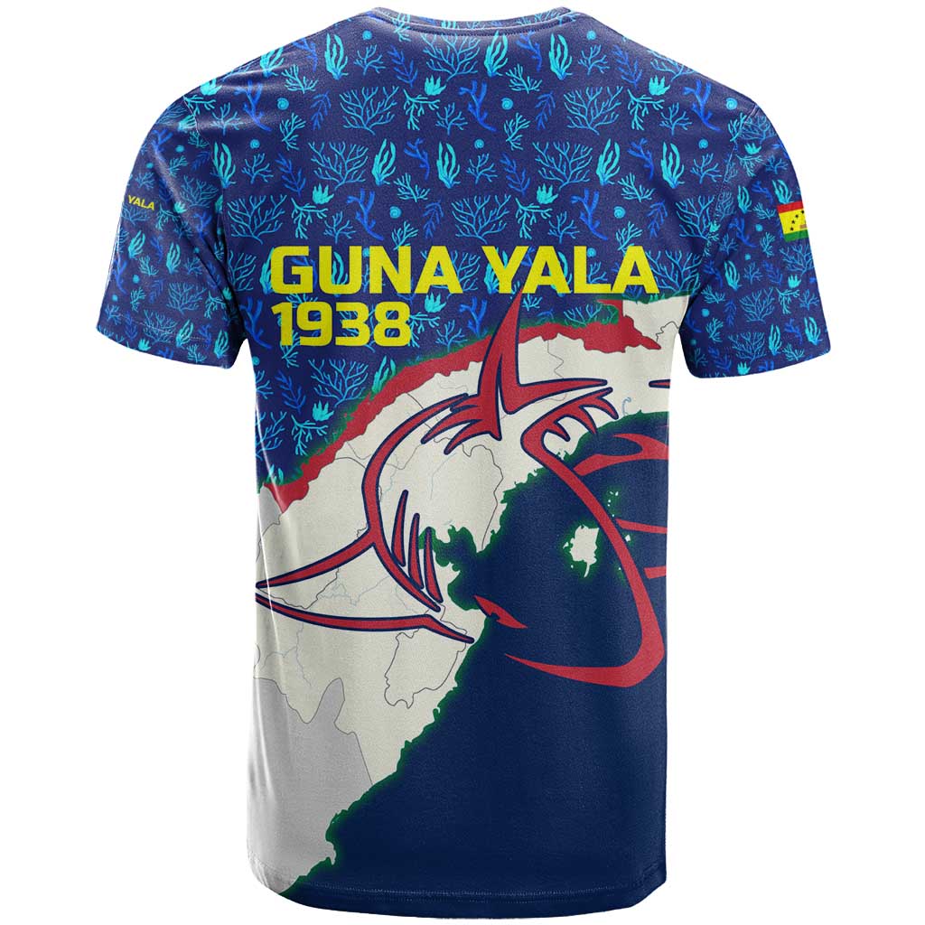 Indigenous Regions of Panama Guna Yala T-Shirt with Regional Map Lobster Graphic and Coral Pattern 1938 Graphic Tee