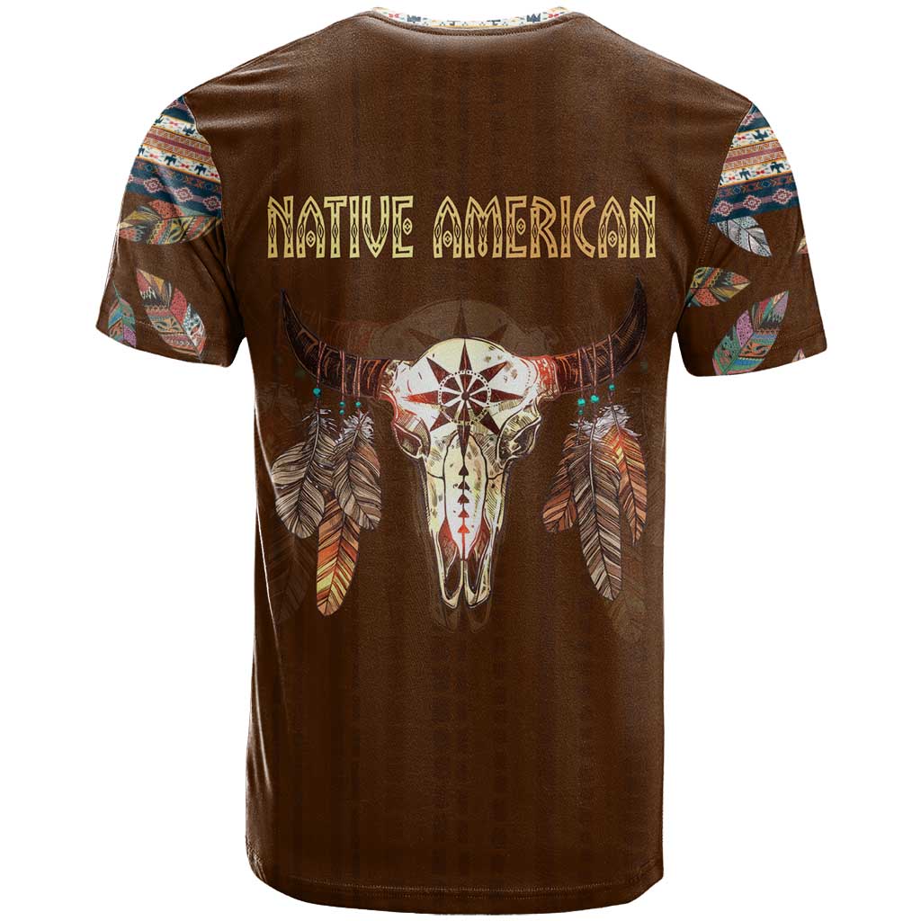 Native Skull Christmas Design T-Shirt Xmas Holiday Patterns Graphic Tee