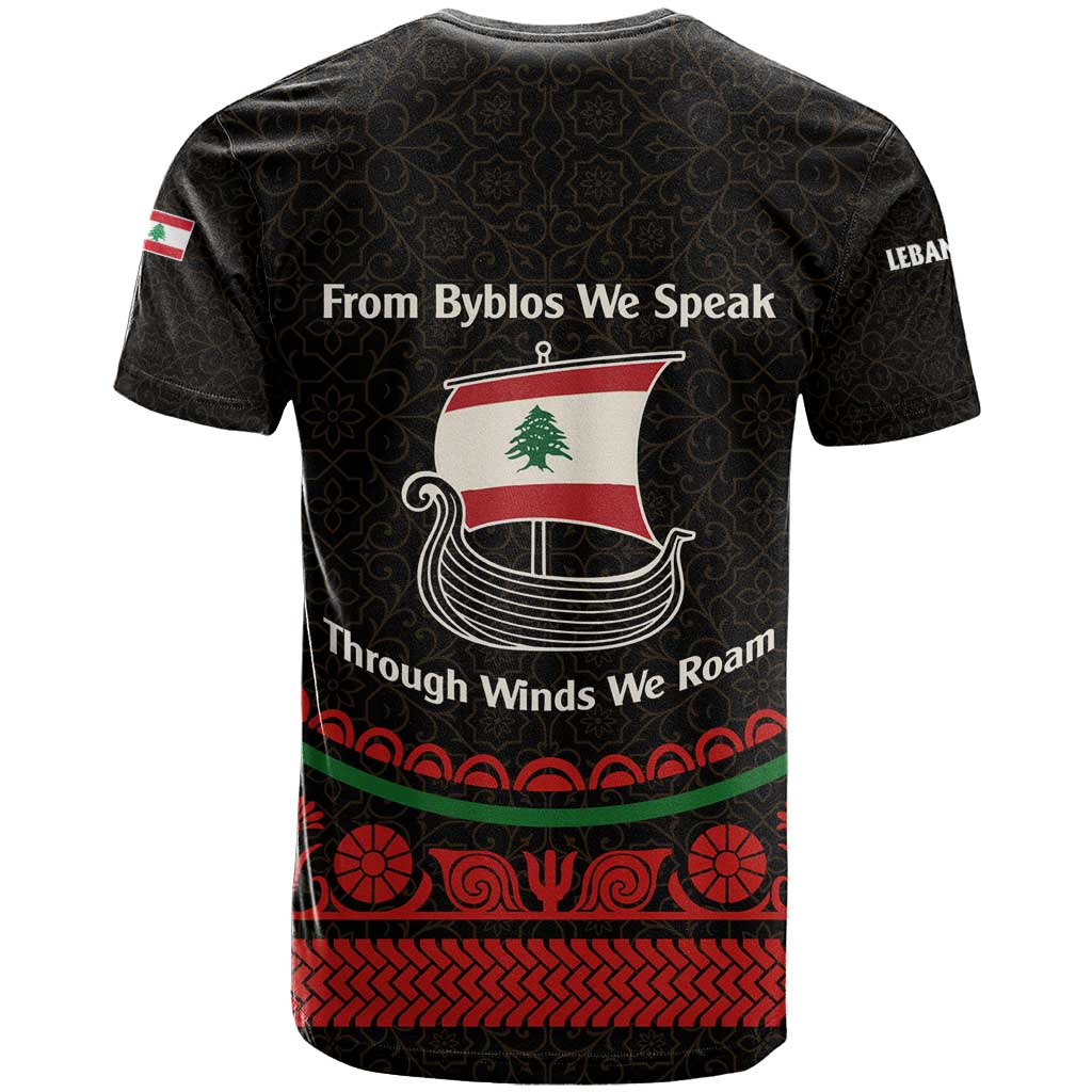 Lebanon Phoenician Ship T-Shirt with Byblos Heritage and Cedar Sail Design Graphic Tee