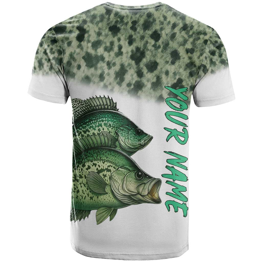 Crappie Tournament Fishing Customize Name T-Shirt Camo Fade and Custom Name Design Graphic Tee