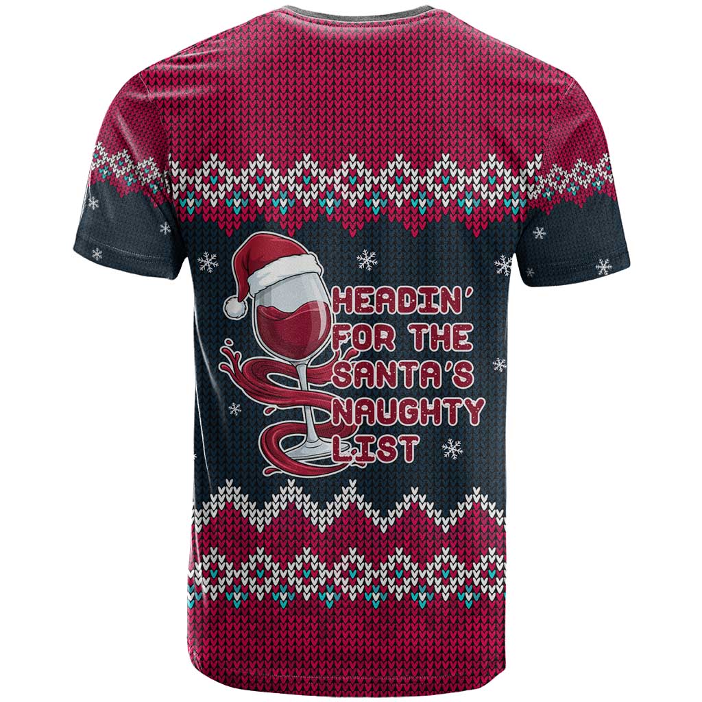 Headin For Santas Naughty Christmas Christmas T-Shirt Xmas Holiday Patterns Graphic Tee