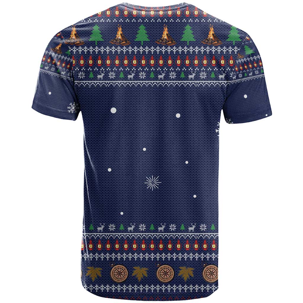 Camping I Hate People Christmas T-Shirt Xmas Holiday Patterns Graphic Tee