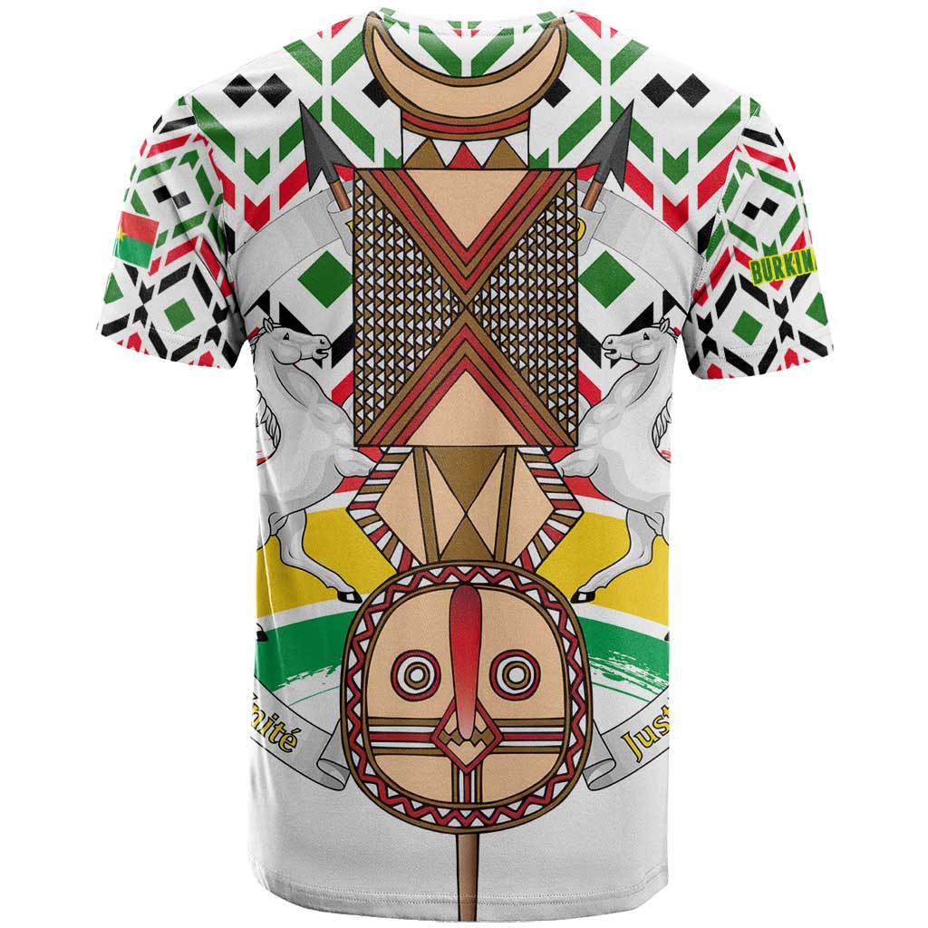Burkina Faso T-Shirt with Red Green Black Geometric Design Graphic Tee