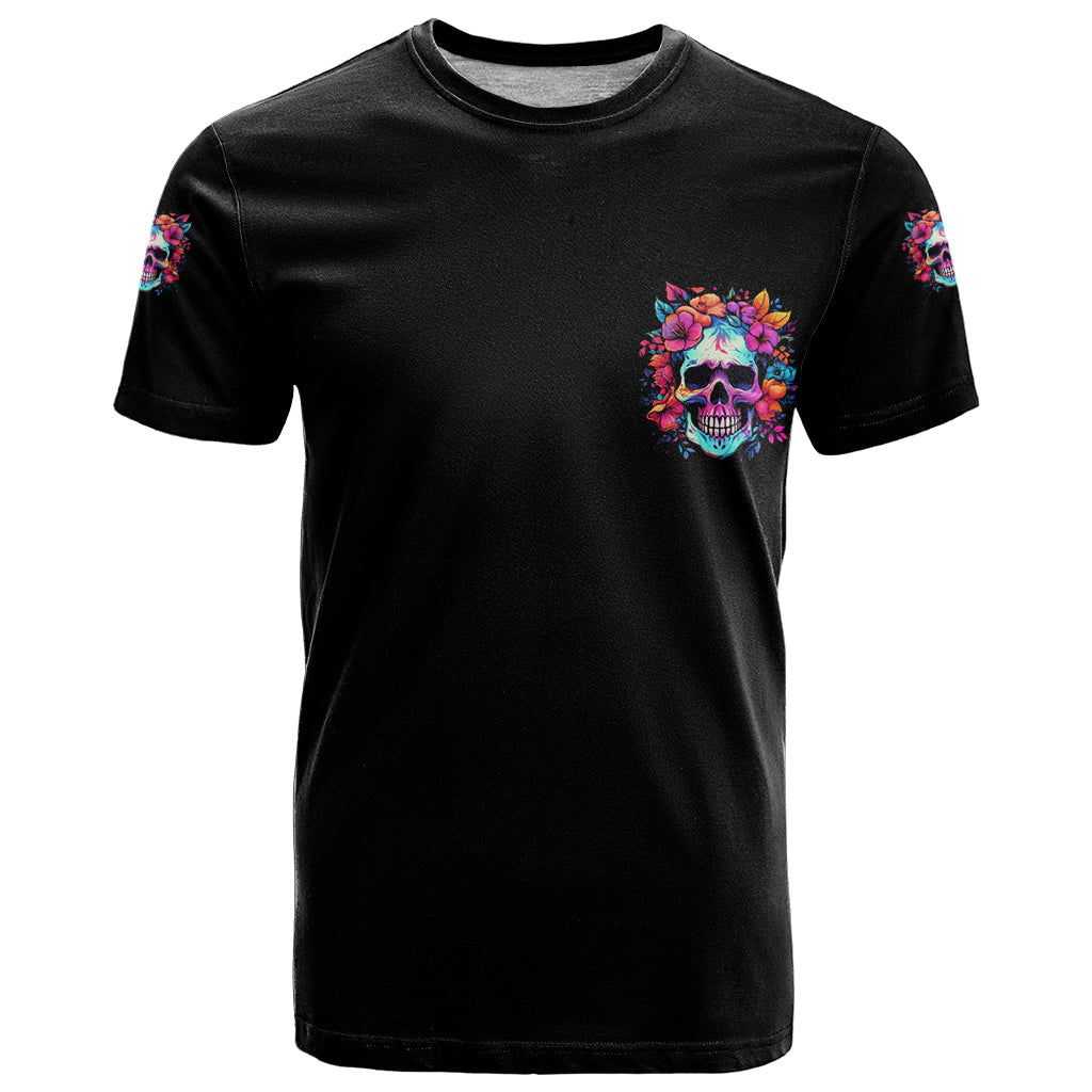 I'm Not A B I'm Just Honest Skull Roses Colorful T-Shirt Graphic Tee