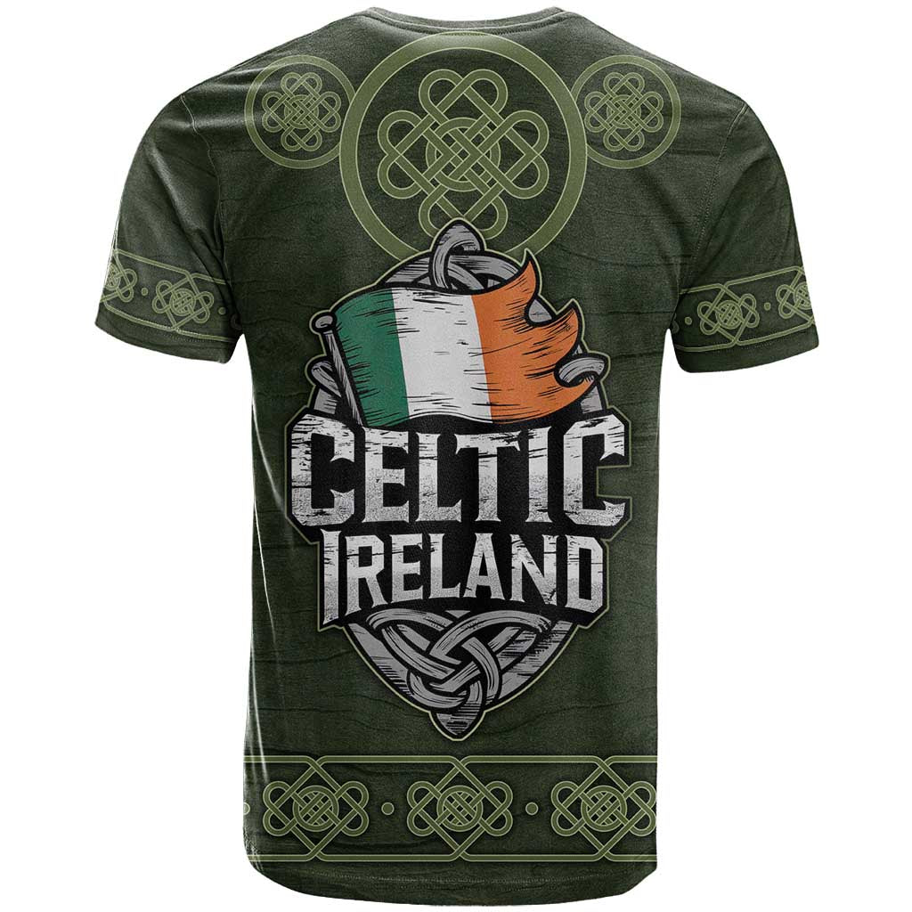 Celtic Ireland T-Shirt with Irish Flag Castle and Knotwork Design Graphic Tee