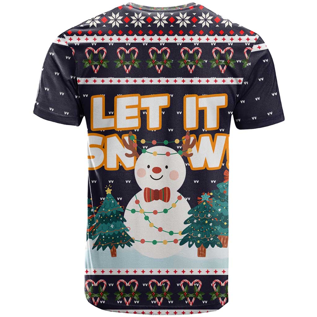 Let It Snow Christmas T-Shirt Funny Xmas Holiday Patterns Graphic Tee
