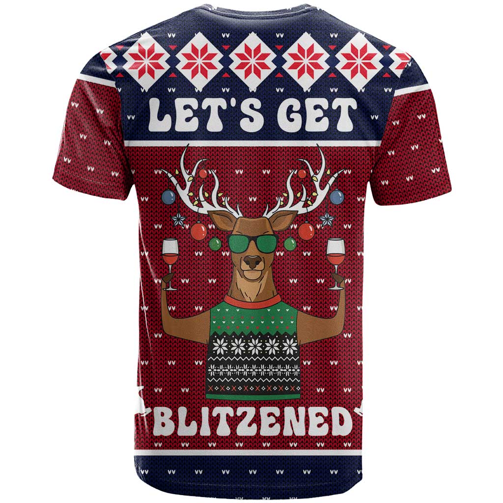 Lets Get Slouchy Christmas T-Shirt Funny Xmas Holiday Patterns Graphic Tee