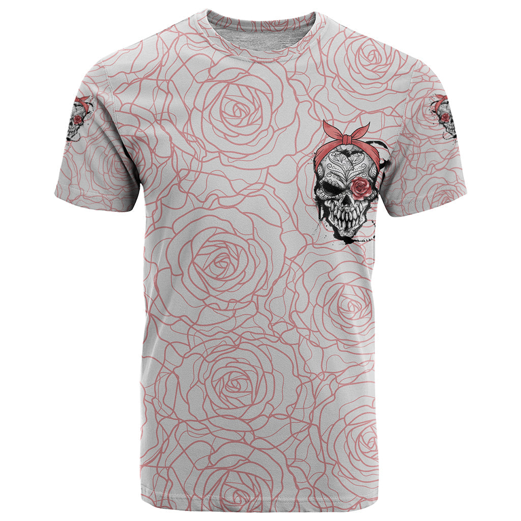 Warning Kinda Crazy Tattooed Girl Rose T-Shirt Graphic Tee